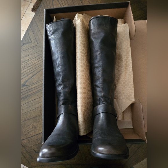 FRYE Phillip Harness Tall Drk Brown 10M Equestrian Vintage Leather Boots NIB NEW - Picture 5 of 9